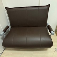 ソファベッド　2人掛け　3way ローソファ　ブラウンの画像