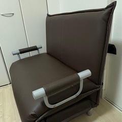 ソファベッド　2人掛け　3way ローソファ　ブラウンの画像