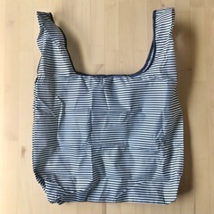 BAGCU　エコバッグ　ストライプ　折りたたみ　軽量　大容量　おしゃれ　買い物の画像