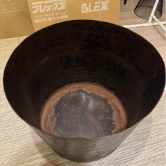 鉢カバー　ブリキ　バケツの画像