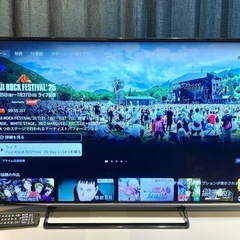 49V型 Panasonic 4K 液晶テレビ 地デジ BS CS YouTube prime Video Netflix ◎ 2016年製 TH-49DX600の画像