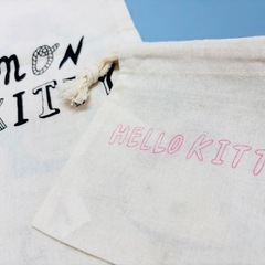 ASOKO ドラえもん キティちゃん コラボ巾着 3点セットの画像
