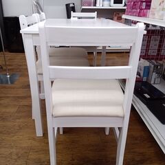 ★リユースのサカイ水戸店★  ４人掛けダイニングセット ホワイト H73×D70×W114.5 クリーニング済み MT4980の画像