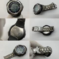 CASIO PROTREK PRW-1000TJ コマ４個付　腕回り17ｃｍ　タフソーラー　マルチバンド5　　トリプルセンサー　チタンバンド　電波ソーラー　メンズ腕時計　取説　オープンギャランテイ、あまりゴマ４個付　送料無料の画像