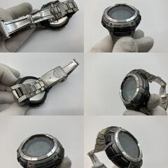 CASIO PROTREK PRW-1000TJ コマ４個付　腕回り17ｃｍ　タフソーラー　マルチバンド5　　トリプルセンサー　チタンバンド　電波ソーラー　メンズ腕時計　取説　オープンギャランテイ、あまりゴマ４個付　送料無料の画像