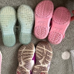 15cm  女の子　シューズ　3点　crocs  northfaceの画像