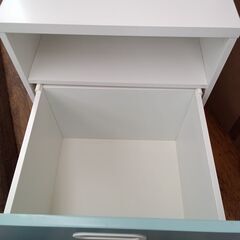 ★リユースのサカイ水戸店★  キャビネット ホワイト＆ブルー H129×D51×W60 クリーニング済み MT4987の画像