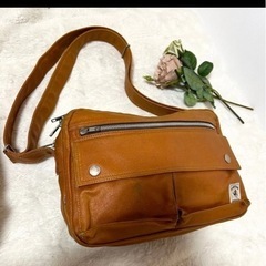 白タグ PORTER INTERNATIONAL ショルダーバッグ キャメル 斜め掛け 肩掛け ポーターの画像