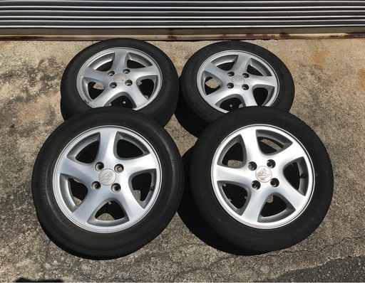 ☆スバル R2 純正 5本エアロスポーク  4.5J +45 PCD100 4穴 ハブ径59 4本セット 中古