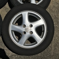 ☆スバル R2 純正 5本エアロスポーク  4.5J +45 PCD100 4穴 ハブ径59 4本セット 中古の画像