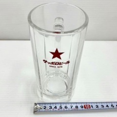 直接引き取り5%OFF　サッポロビール まとめて合計6個 横80×奥行き80×H高さ170 mm　中ジョッキ ビールジョッキ SAPPORO グラス 飲食店 店舗用品 業務用 保管品 美品 509125の画像