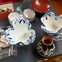 🪻【花瓶・木彫りお盆茶器人形置物などまとめて】ご入り用の方どうぞ！ の画像
