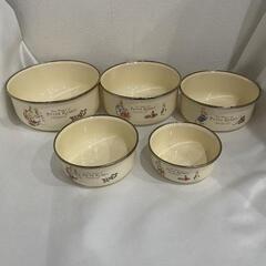 　　ピーターラビット　ホーローボウル5Pセットの画像