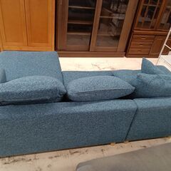 リユースのサカイ栃木店★ジモティ割あり★  ソファー ブルー W184×D131×H74 クリーニング済み TC9911の画像