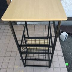 JM20107K スチールラック/レンジラック＜幅：約60cm 高さ：約80cm 奥行：約46cm＞中古品【取りに来られる方限定】の画像