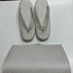H 2507-618 草履 和装バッグセット バラ売り不可 キズ 汚れありの画像