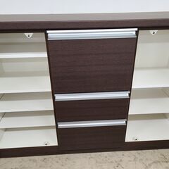 J1135【リユースのサカイ柏店】NITORI　ニトリ　サイドボード　モデナ2　120DBR　ダークブラウン　クリーニング済みの画像