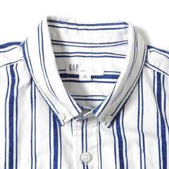 GAP ギャップ SLIM FIT ストライプ柄ボタンダウンシャツ XSサイズの画像