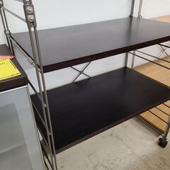 J1136【リユースのサカイ柏店】YAMAZEN　ヤマゼン　ウッドシェルフワードローブ　MWS-19843C　ブラウン　クリーニング済み参考価格10,080円　の画像