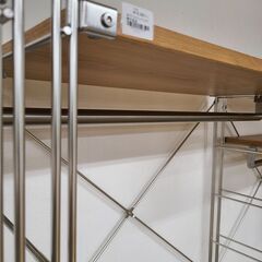 J1137【リユースのサカイ柏店】MUJI　無印良品　ステンレスユニットシェルフ　ナチュラル　クリーニング済みの画像