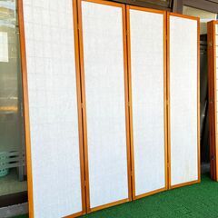 和風パーテーション　折りたたみ　衝立　木製　180x180x2.5(180x45x10)の画像