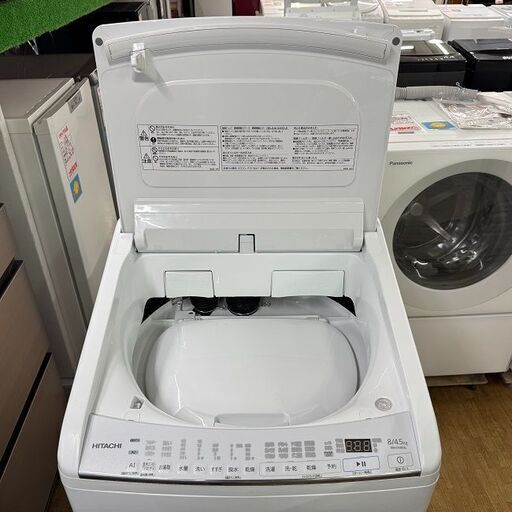 地域限定送料無料　超美品【 HITACHI 】日立 ビートウォッシュ 洗濯8.0㎏/乾燥4.5㎏ 洗濯乾燥機 ナイアガラビート洗浄 自動おそうじ付 BW-DV80G