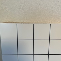 IKEA デスク天板 白黒チェック 脚2本付きの画像