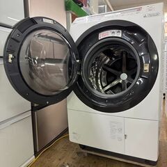 地域限定送料無料　美品【 Panasonic 】パナソニック 洗濯11.0㎏/乾燥6.0㎏ ドラム式洗濯乾燥機 2度洗いモード搭載 温水泡洗浄W 槽洗浄サイン NA-SVX80Bの画像