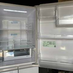 HITACHI 日立 大型冷蔵庫 自動製氷機能付き R-HWS47N フロントガラス 日本製 470L Used/キレイの画像