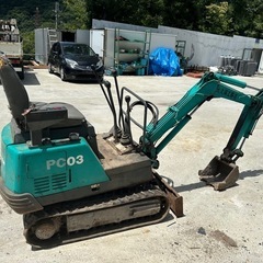 コマツ KOMATSU PC03-1 ミニユンボ 建設機械 小型油圧ショベル 2109時間 可動良好 農業の画像