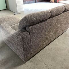 【人気】三人掛けソファー オットマン付き ベージュ系 クッション取り外し可能 お洒落 早い者勝ち 引取歓迎 配送OKの画像