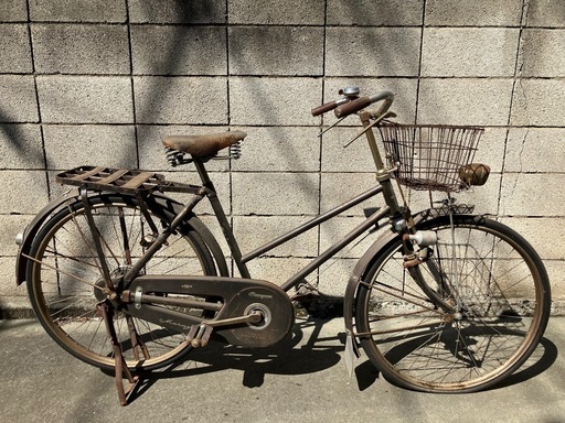 古い自転車 MARUYONE 丸米 茶色 アンティーク ヴィンテージ (mishima