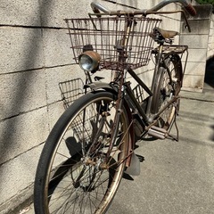 古い自転車 MARUYONE 丸米 茶色 アンティーク ヴィンテージの画像