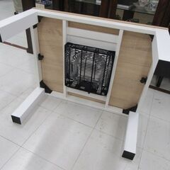 ※電源コード欠品 ローテーブル 幅75×奥行60×高さ38cm 木目調 ナチュラル×ホワイト 長方形 座卓 センターテーブル 家具 苫小牧西店 の画像