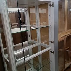 ★リユースのサカイつくば店★TK5983 モリタインテリア キュリオケース ホワイト H175×D43×W79 クリーニング済みの画像