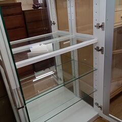 ★リユースのサカイつくば店★TK5983 モリタインテリア キュリオケース ホワイト H175×D43×W79 クリーニング済みの画像