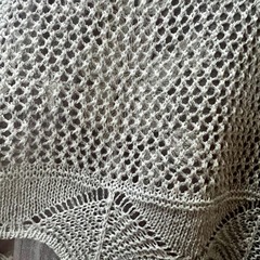 【美品】グレー 半袖チュニック レース刺繍/Mサイズの画像
