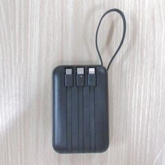 ( M-697 )N13  22000mAh モバイルバッテリー 4本ケーブル内蔵 ブラック 黒 中古 動作確認済みの画像