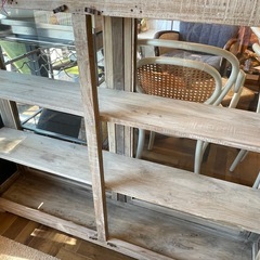 B7056【アンティーク】両面扉 ガラス キャビネットの画像