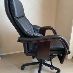 冨士ファニチア　ワークチェア　黒革の画像