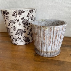 陶器　フラワーポット　×3の画像