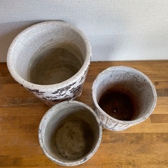 陶器　フラワーポット　×3の画像