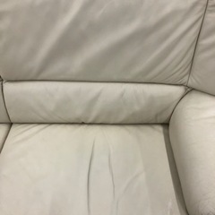 2人掛けソファー　himolla 使用感あり　半革　ホワイトの画像