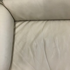 2人掛けソファー　himolla 使用感あり　半革　ホワイトの画像