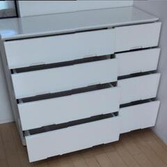ニトリ ローチェスト チェスト タンス 120cm NITORI ホワイト 収納 キャビネットの画像