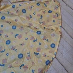 ポンチョ 雨具 カッパ レインコート 80 90 95 花柄 黄色 イエローの画像