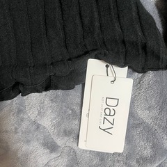 SHEIN 胸元 レースアップ風 リブロンＴの画像