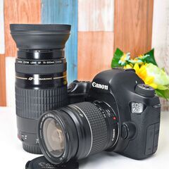 【全国送料無料】 Canon EOS 6D✨ フルサイズ 望遠 ダブルレンズセット カメラバッグ付き ズームセット✨ 届いたらすぐに使えます✨ キヤノン キャノンの画像