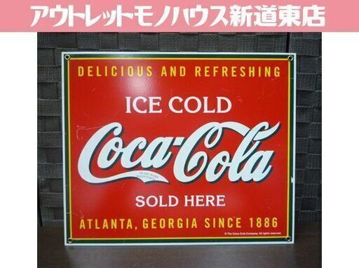 ① Coca-Cola 長方形 ブリキ看板 幅35cm コカ・コーラ メタルサイン サイン看板 アメリカン雑貨 インテリア雑貨 札幌市東区 新道東店