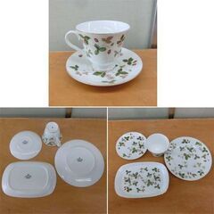 ウェッジウッド ワイルドストロベリー カップ＆ソーサー＋スパイラルトレイ＋プレート WEDGWOOD WILD STRAWBERRY 札幌市 西区 西野店の画像